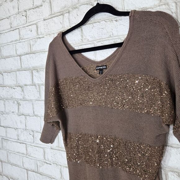 Express gold sequin sweater - Picture 4 of 14